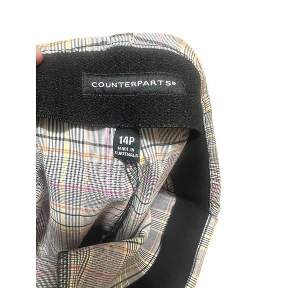 Counterparts Pants Women's sz 14P Black Plaid Elastic Waist NWT - Picture 3 of 4